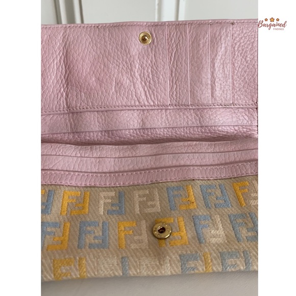 Authentic Fendi Multicolor Canvas Leather Zucchino Long Bifold Wallet - 8M0179 - Picture 15 of 16
